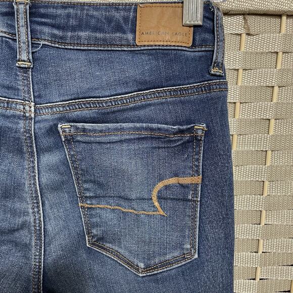 American Eagle HIGH RISE SKINNY Jeans Women’s 4 Regular Dark Wash Stretch Denim - Picture 5 of 10